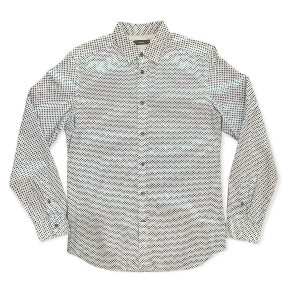 DIESEL Long Sleeve Button Down Casual Dress Shirt, Size L